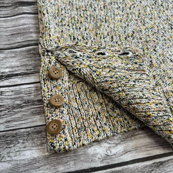 Naturals D&Co Women's Short Sleeve Open Multicolor Cardigan Sweater 1X Draped - Picture 11 of 16